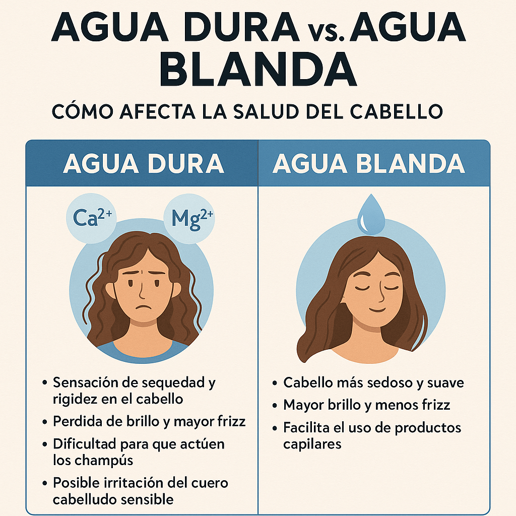 agua dura vs agua blanda cabello