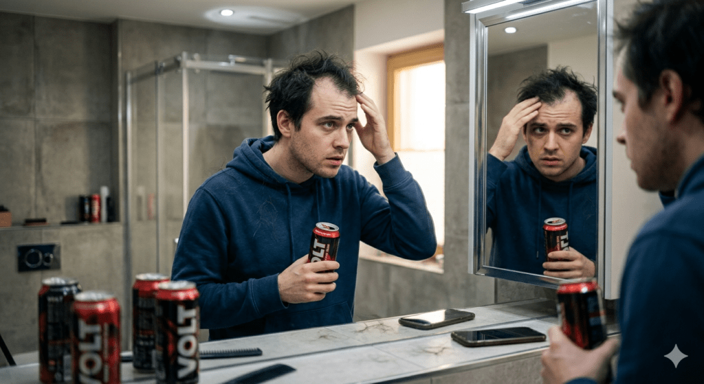 bebidas energéticas y caída del cabello